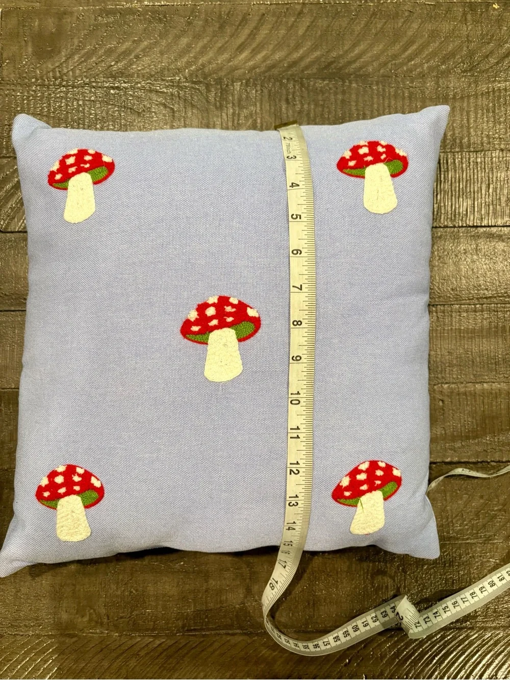 Mushroom Embroidered Decorative Pillow